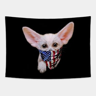 Patriot Fennec Fox Puppy in USA America Bandana Tapestry