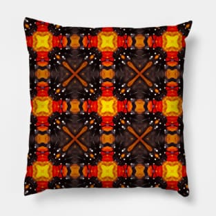 Orange and Black Aesthetic Pattern 17 Pillow