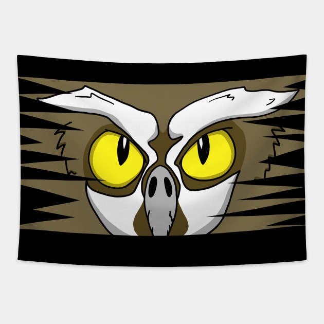 Cunning Owl Eyes Tapestry by SNK Kreatures