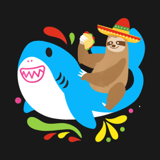 Funny Cinco De Mayo Celebrations Gifts, tacos and sloth T-Shirt