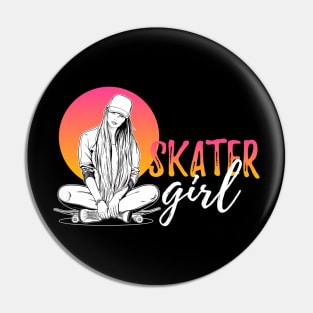 Vintage Skateboarding Stakeboar Girl Pin