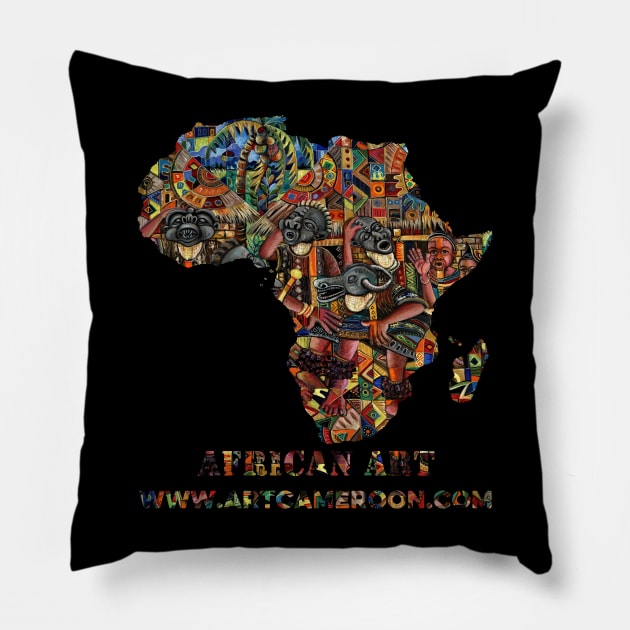 Juju Dance Group Pillow by ArtCameroon