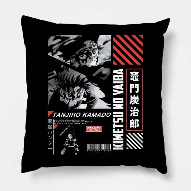 Kamado Tanjiro - Slayer of Demons: Strong and Inspiring Anime Dress Designs Pillow by Krndsg