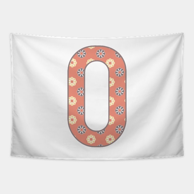 MONOGRAM LETTER O PINK FLORAL TYPOGRAPHY DESIGN Tapestry by Rhubarb Myrtle