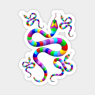 Snake Psychedelic Rainbow Colors Magnet