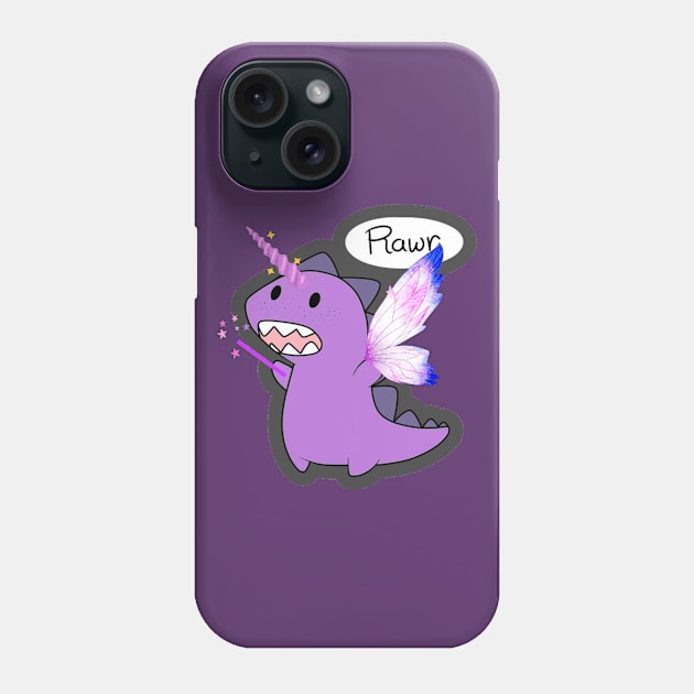 Fairy Dinosaur Rawr Phone Case by Inviticus