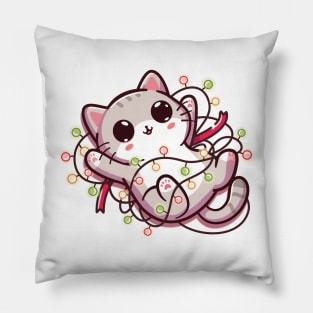 Meowy Christmas Pillow