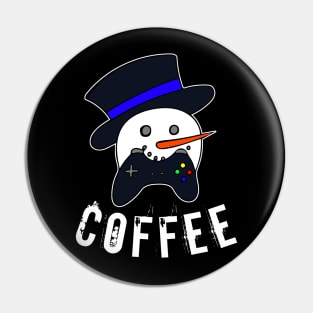 Snowman Face Gamer Coffee Pin