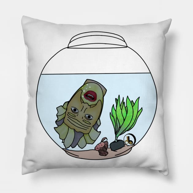 Fish bowl Lloyd Pillow by doublebeta