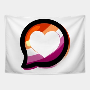 LGBTQ+ Pride Heart Speech Bubble - Lesbian Tapestry