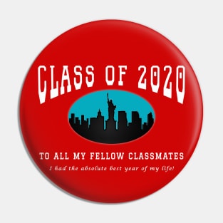 Class of 2020 - Red, Turquoise and White Colors Pin