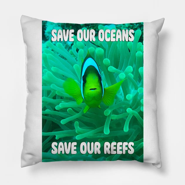 Save Our Oceans Pillow by likbatonboot