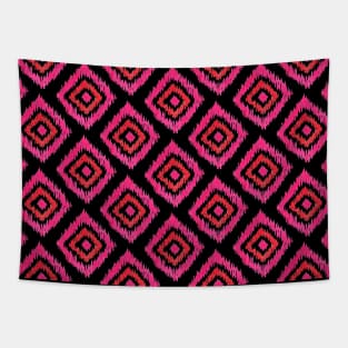 Watercolor Ikat Pattern - Orange and Pink Tapestry