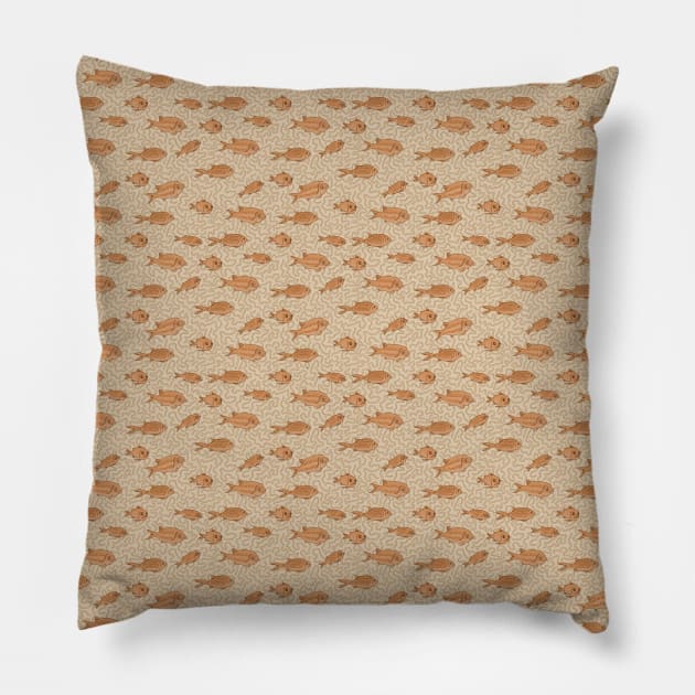 Poisson Rouge Pillow by crumpetsandcrabsticks