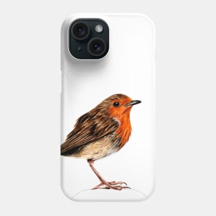 European robin ink and watercolour Phone Case