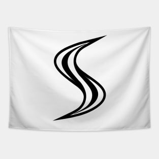 Smellville ‘S’ Logo White with Black Outline Tapestry