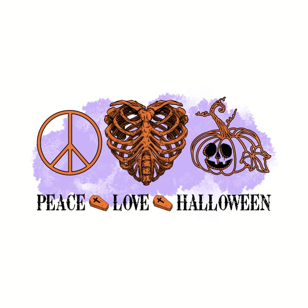 Peace Love Halloween by LMW Art