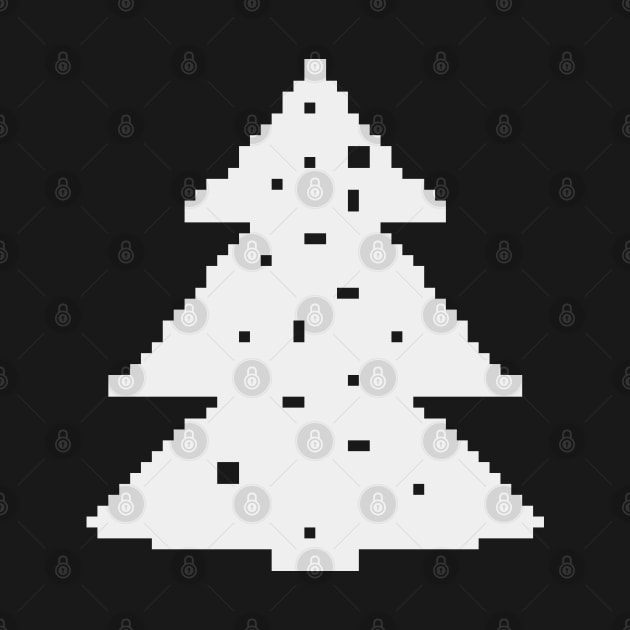 White Christmas tree pixel art by Xatutik-Art