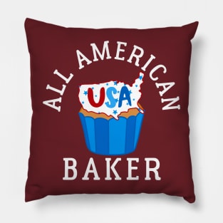 ALL AMERICAN BAKER PATRIOTIC 4TH OF JULY USA CUPCAKE BAKING Pillow