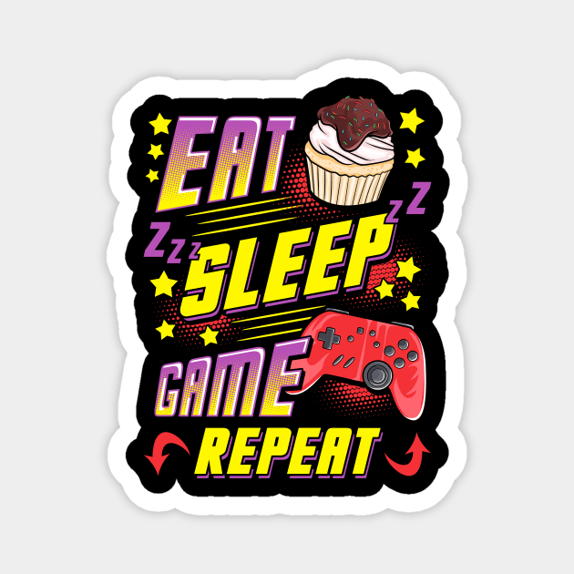 Funny Eat Sleep Game Repeat Gamer Gaming Magnet by theperfectpresents