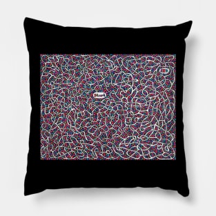 Maze with Colorful Dots Pillow