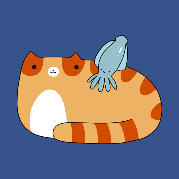 Tabby Cat and Squid by saradaboru