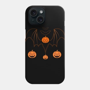 "Pumpkins and Bats" Phone Case