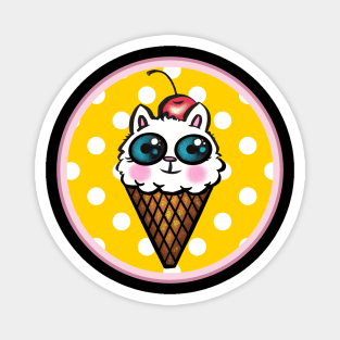 Kitty Cone Polka Dot Magnet