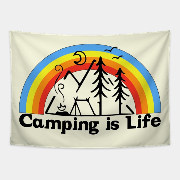 Camping is life Tapestry by Vintage Dream