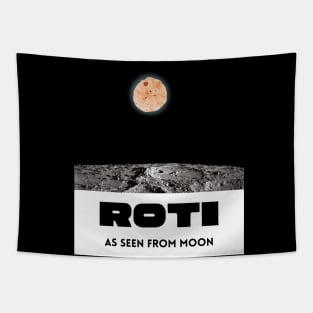 Roti As Seen From Moon 1 (in black) | Funny Desi Tapestry