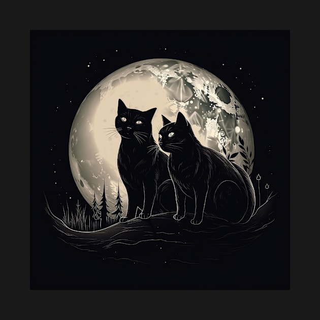 Black Cats on the Moon by KingKachurro