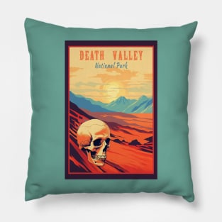 Death Valley National Park Vintage Travel  Poster Pillow