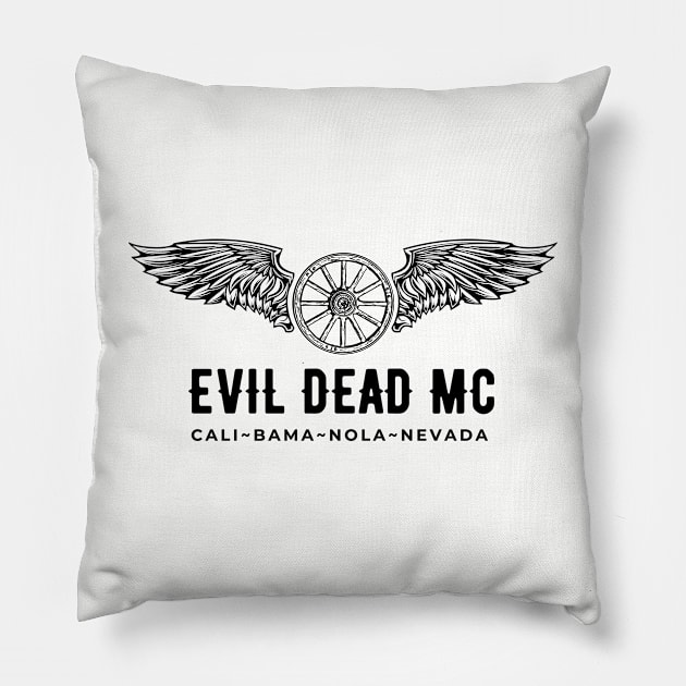 EVIL DEAD MC ~ CALI ~ BAMA ~ NOLA ~ NEVADA Pillow by Nicole James