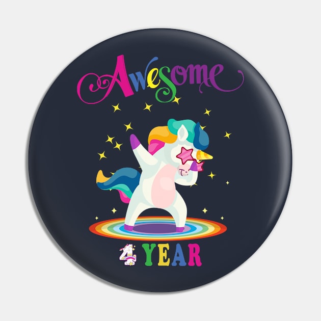 4th Birthday Unicorn Pin by NI78