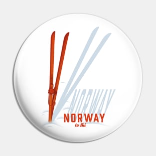 Norway Vintage ski poster Pin