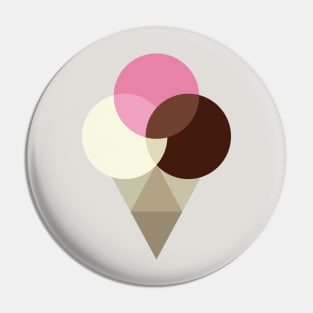 Neapolitan Ice Cream Cone Pin