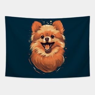 Pomeranian Dog Portrait Tapestry