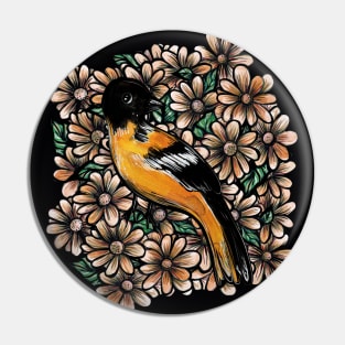 Oriole Art Bird Nerd designs Pin