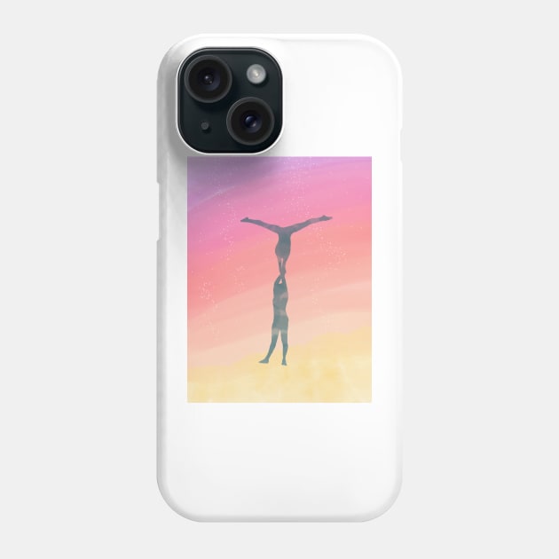 A pair doing a two-to-one handstand Phone Case by artsyreader