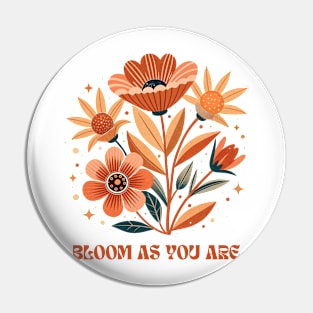 Vintage Stylized Flowers Pin