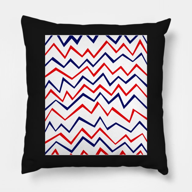 Zig Zag White Pillow by GR8DZINE