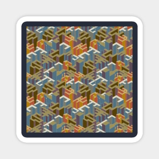 Seamless pattern illustration Square Shape art Magnet