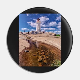 Peggy's Cove Lighthouse & Tourists 04 Pin