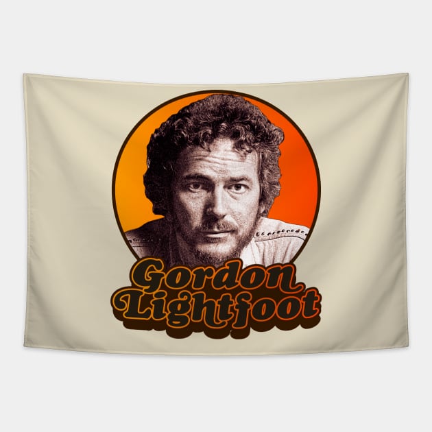 Gordon Lightfoot ))(( Retro Folk Rock Icon Tapestry by darklordpug