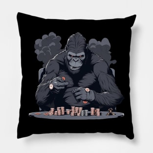 gorilla play poker Pillow