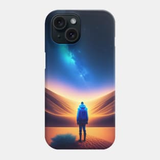 Illustration of a beautiful sky between the desert Phone Case