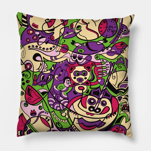 Pig - 12 Zodiac Animals Pillow by OrangeFox