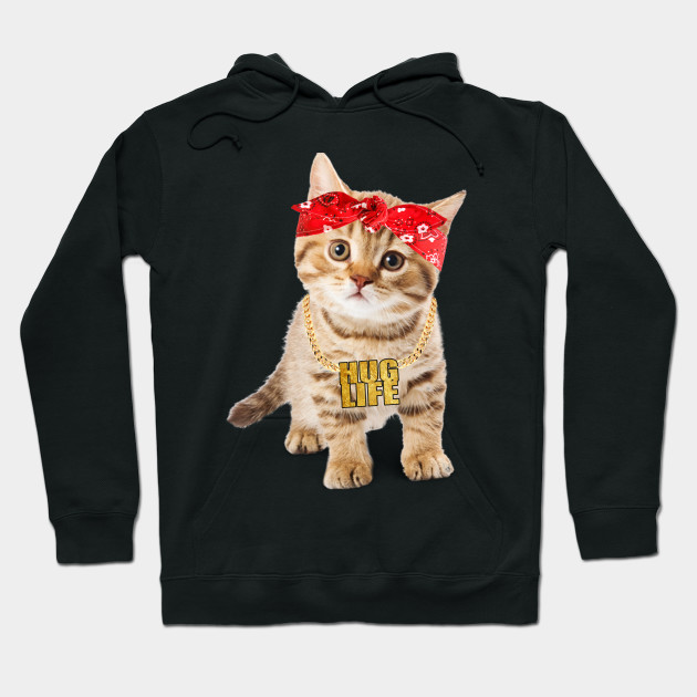 Hug Thug Gangster Life Gold Chain Cat Shirt Gangsta Cat Tee Cat Gangster Hoodie Teepublic