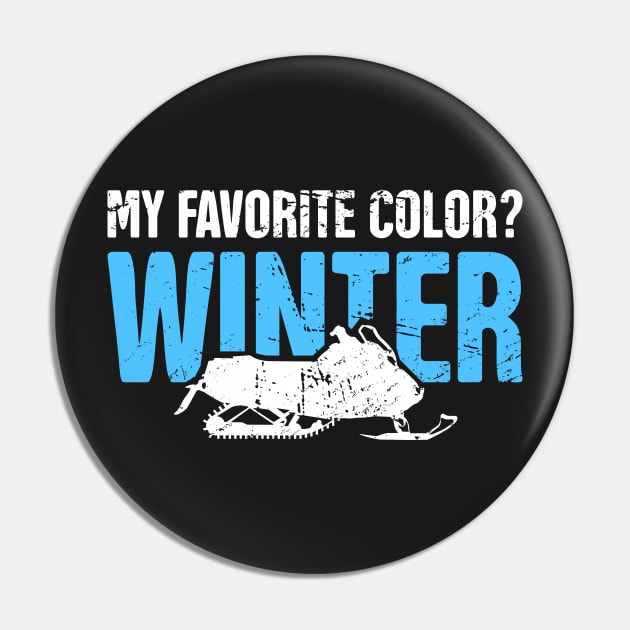 Winter - Funny Snowmobile Design Pin by MeatMan