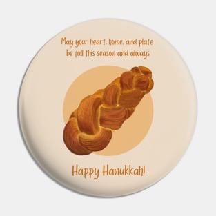 Hand-Drawn Challah Hanukkah Card Pin